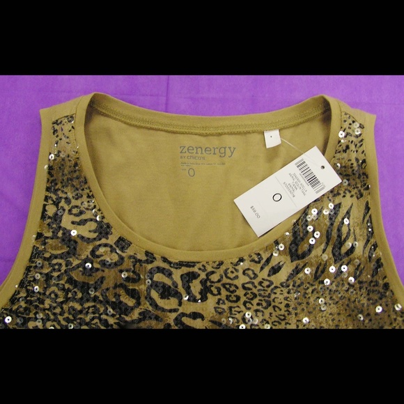 Chico's Zenergy Sequin Animal Print Tank, NEW! - Picture 4 of 4